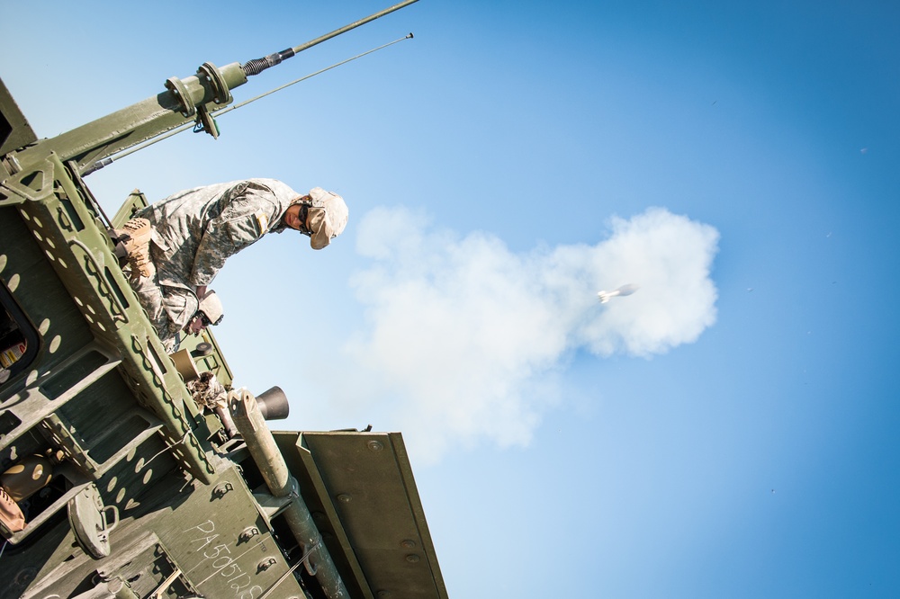 Mortars from the 2-104 Cavalry, 56th Stryker Brigade Combat Team conduct a live fire exercise at Fort Drum