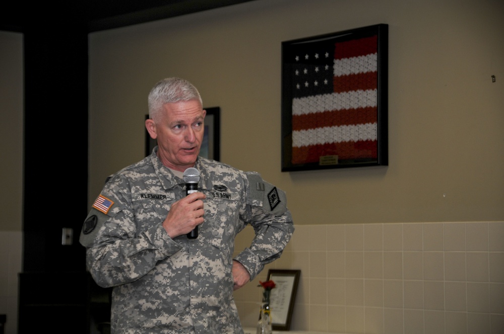 Brig. Gen. Keith Klemmer speaks about service before self at 188th Prayer Breakfast