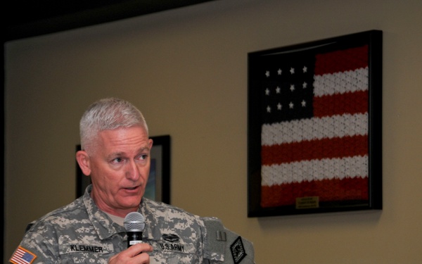 Brig. Gen. Keith Klemmer speaks about service before self at 188th Prayer Breakfast