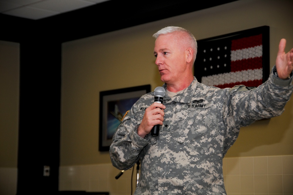 Brig. Gen. Keith Klemmer speaks about service before self at 188th Prayer Breakfast