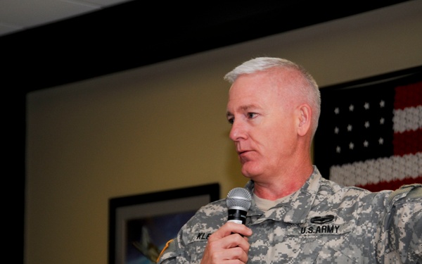Brig. Gen. Keith Klemmer speaks about service before self at 188th Prayer Breakfast