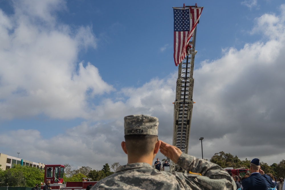 Fire Department Raises Old Glory on Armed Forces Day