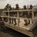 Built by hand: Marines with 8th ESB build a non-standard bridge