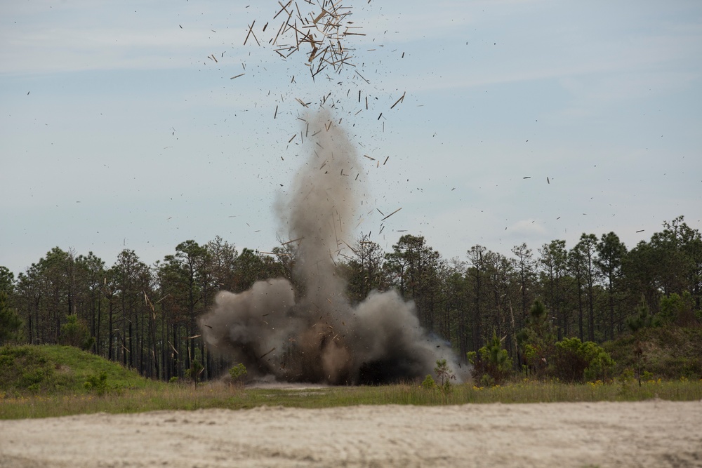 Built by hand: Marines with 8th ESB build a non-standard bridge