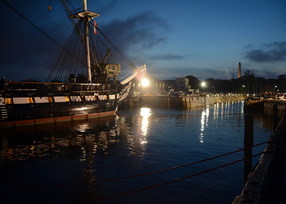 USS Constitution enters dry dock