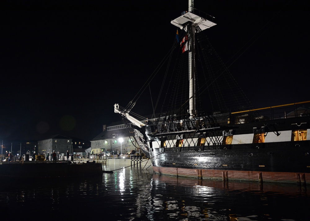 USS Constitution enters dry dock