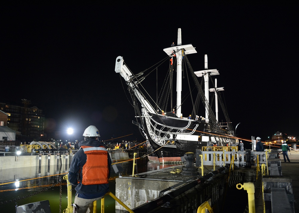 USS Constitution enters dry dock