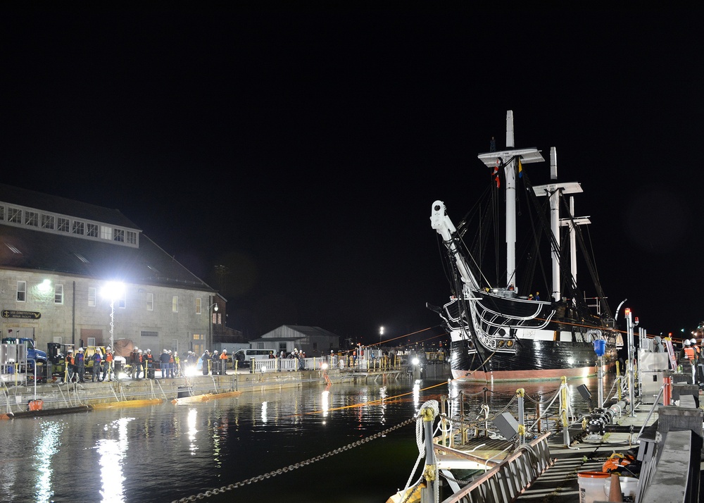 USS Constitution enters dry dock