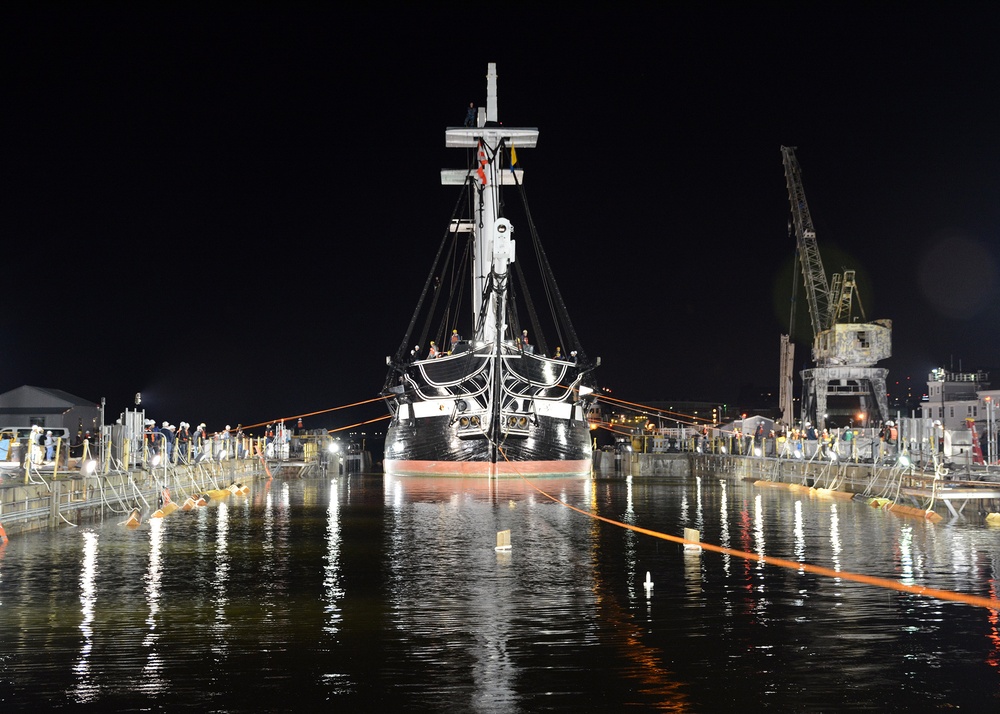 USS Constitution enters dry dock