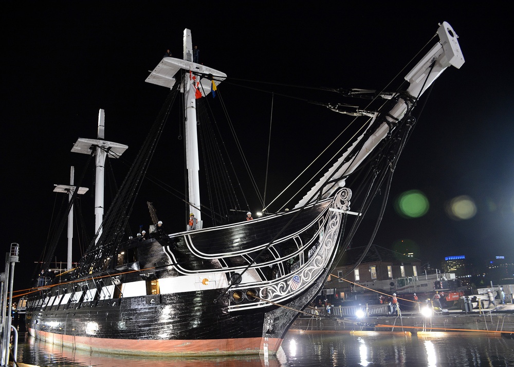 USS Constitution enters dry dock