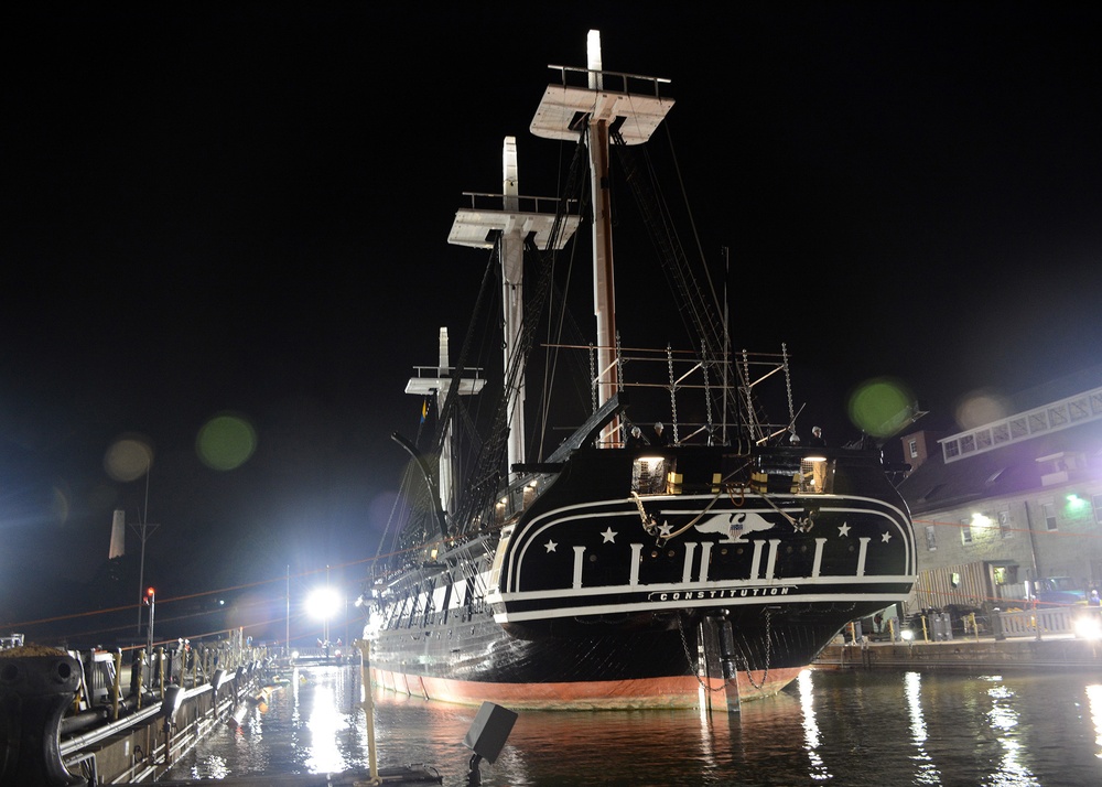 USS Constitution enters dry dock