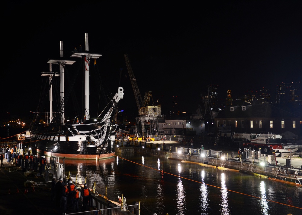 USS Constitution enters dry dock