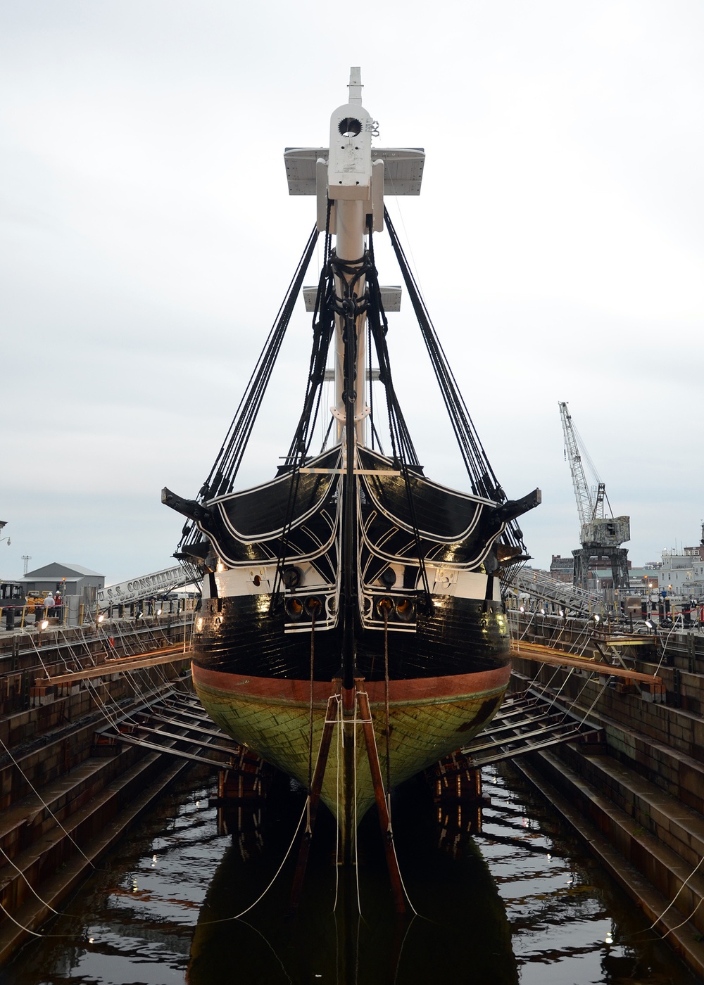 USS Constitution enters dry dock