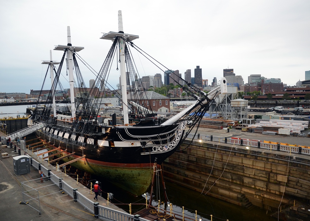 USS Constitution enters dry dock