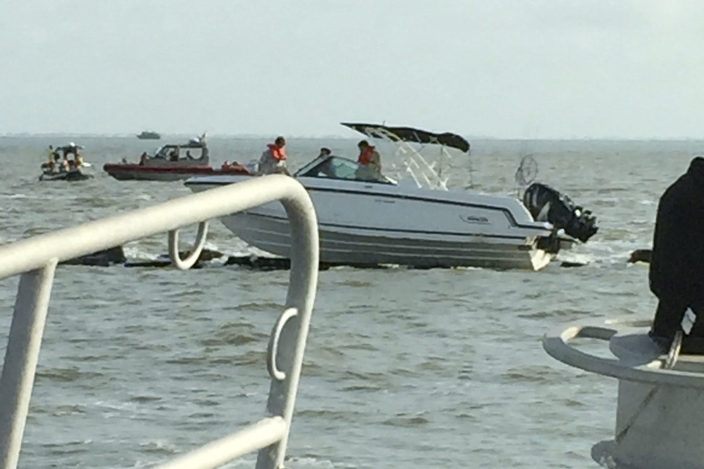 Coast Guard rescues 3 men off disabled vessel aground on Galveston Jetty