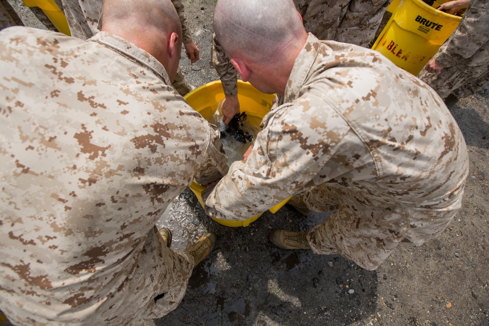Marine recruits enter Parris Island’s gas chamber