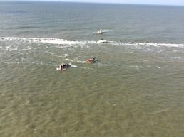 Coast Guard, Galveston Island Beach Patrol rescue 3 from aground boat