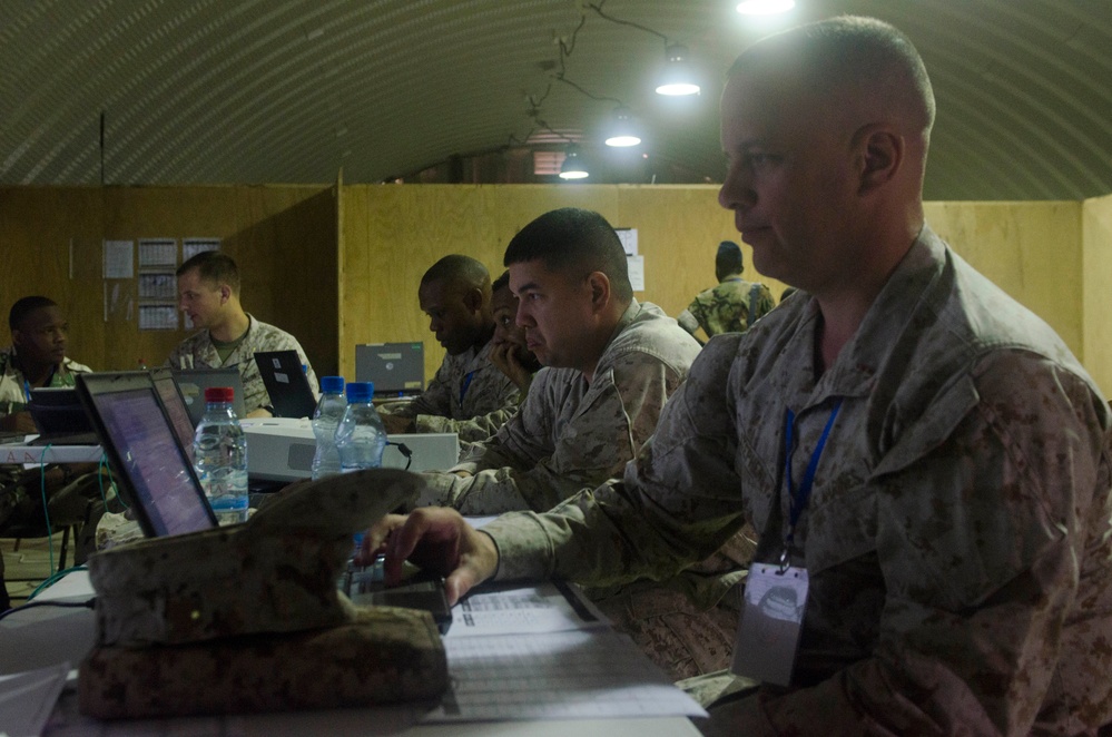 Marines provide command and control expertise during Central Accord 2015