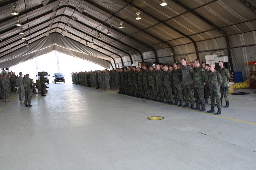 US Soldiers receive German army badges