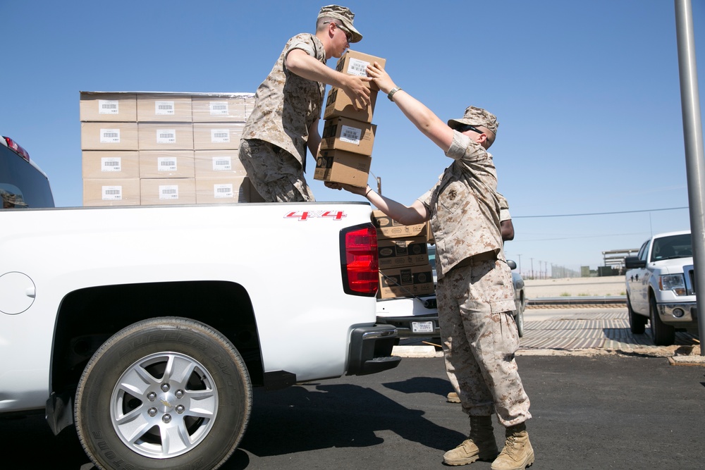 Chaplains distribute coffee to Combat Center
