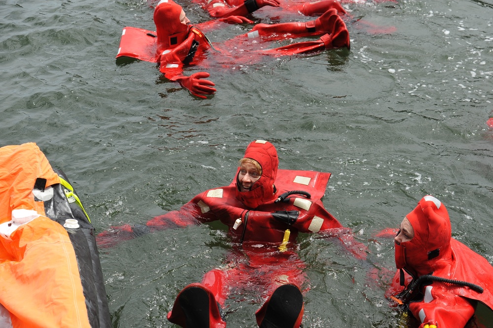 Coast Guard 1st District members conduct survival swim training