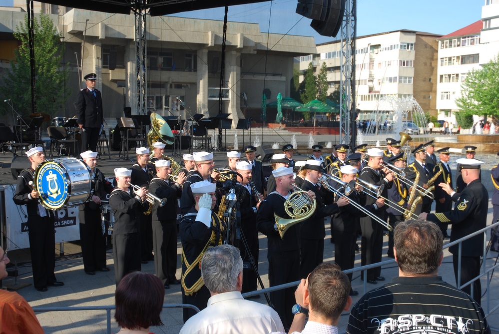 US Naval Forces Europe Band performs in Slatina, Romania