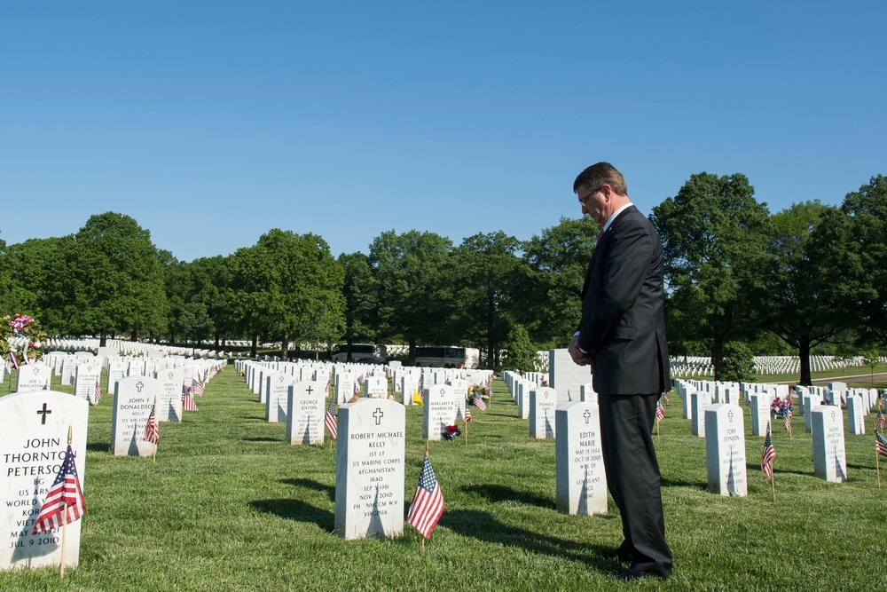 Secretary of defense visits Section 60 at Arlington National Cemetery
