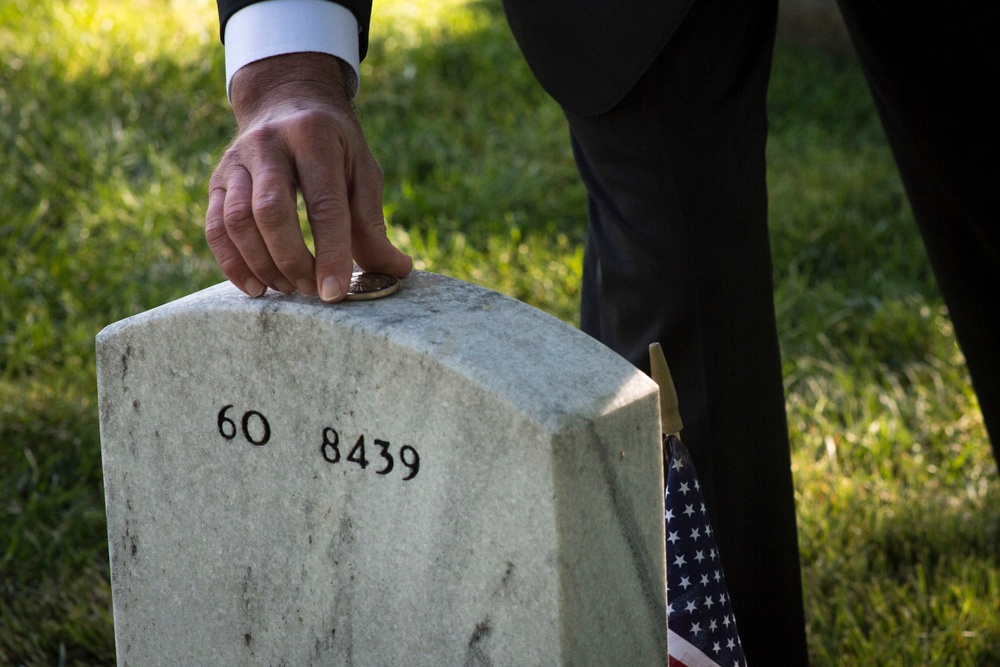 Secretary of defense visits Section 60 at Arlington National Cemetery