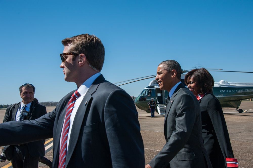 President Obama arrives at Maxwell