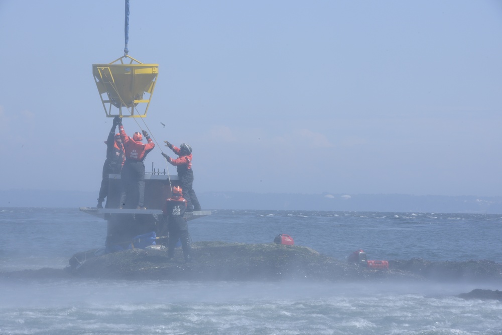 ATON crews construct Ewing Island Daybeacon in Puget Sound