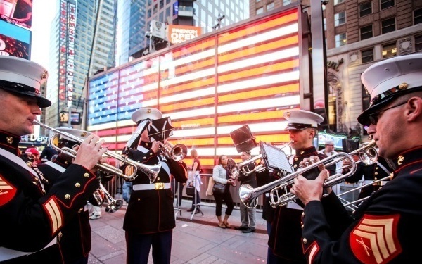 Parris Island Marine Band performs in Times Square