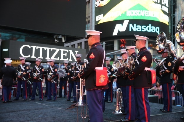 Parris Island Marine Band performs in Times Square