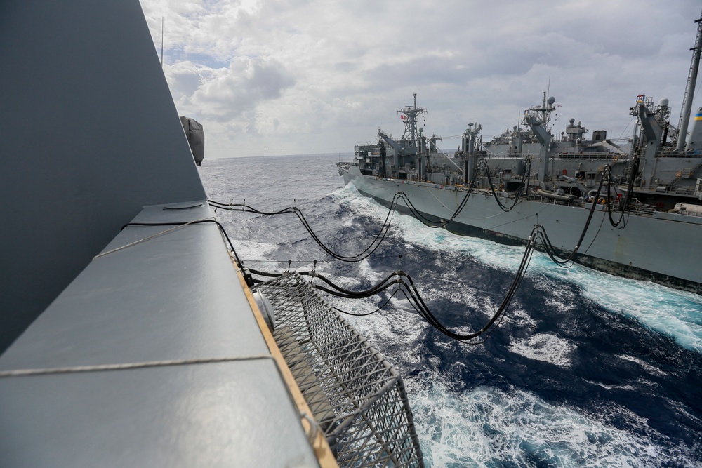 USS Anchorage replenishes at sea