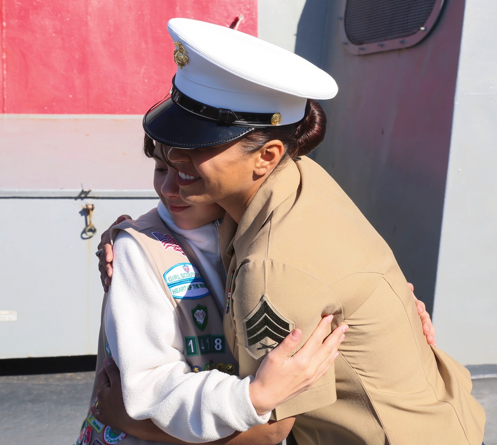 Girl Scouts tour USS San Antonio