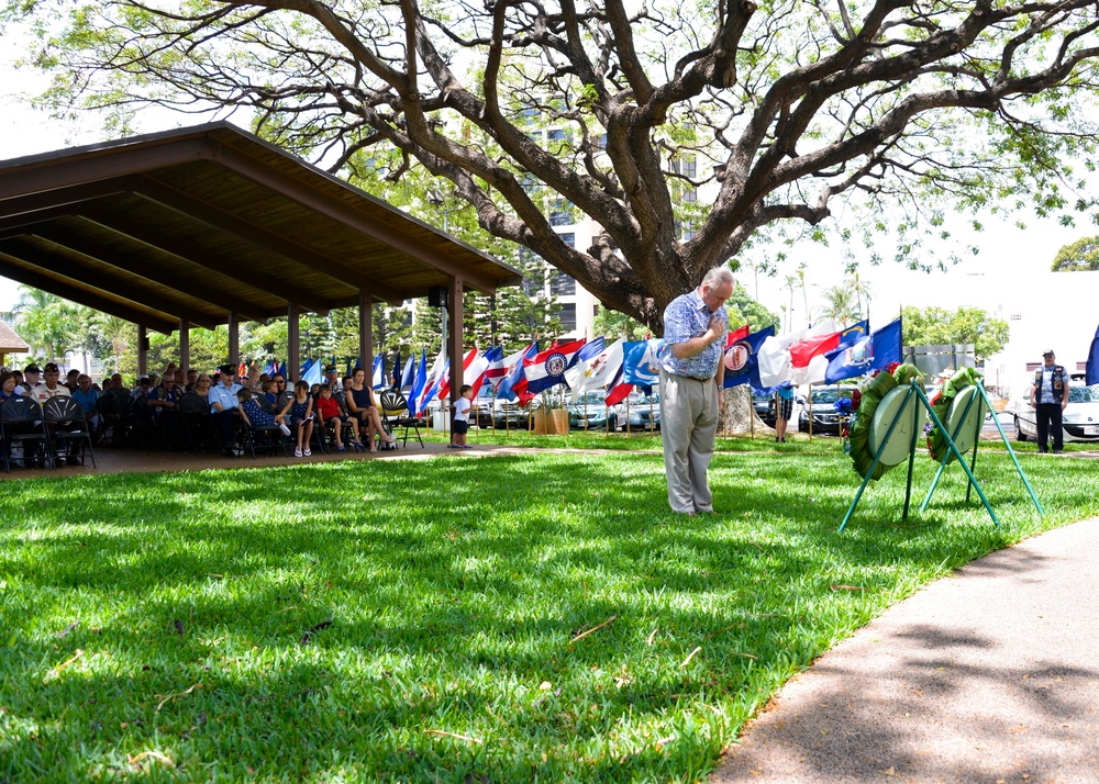 Wreath presentation at the USS Parche Park and Submarine Memorial