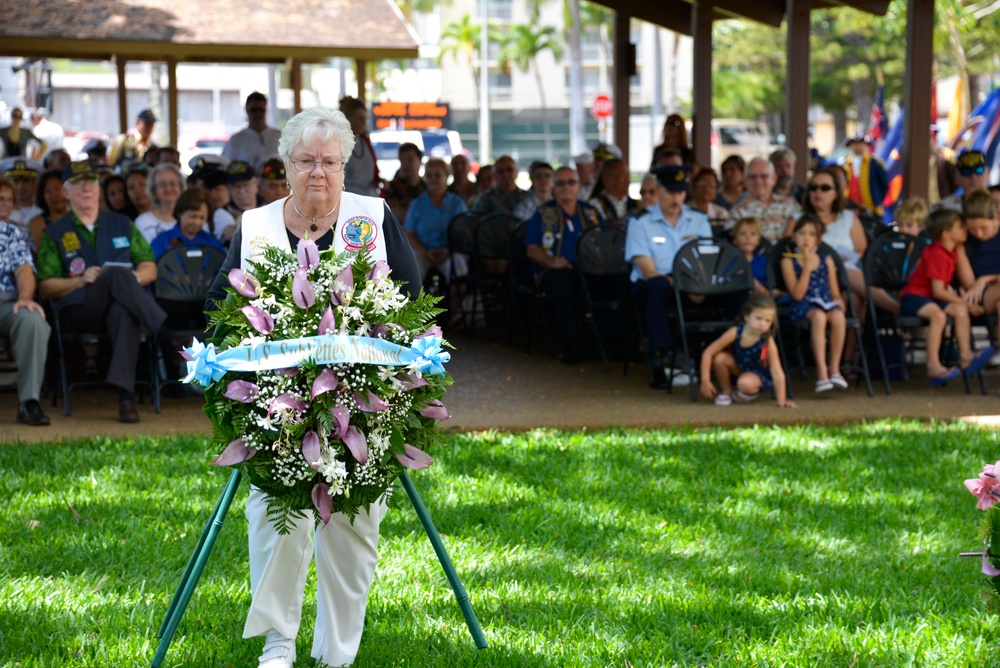 Wreath presentation at the USS Parche Park and Submarine Memorial