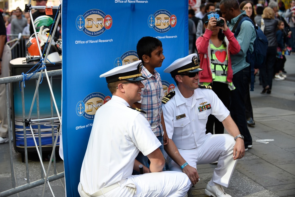 Sailors pose for photos in Times Square