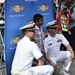 Sailors pose for photos in Times Square