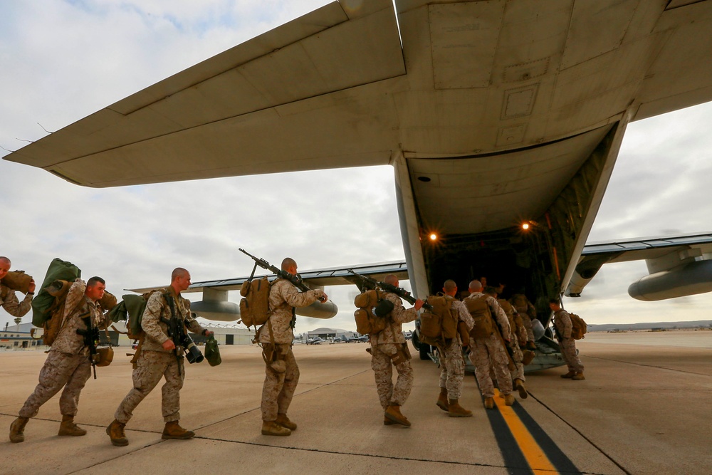 Leaving on a jet plane: 3/1 Marines depart for Hawaii