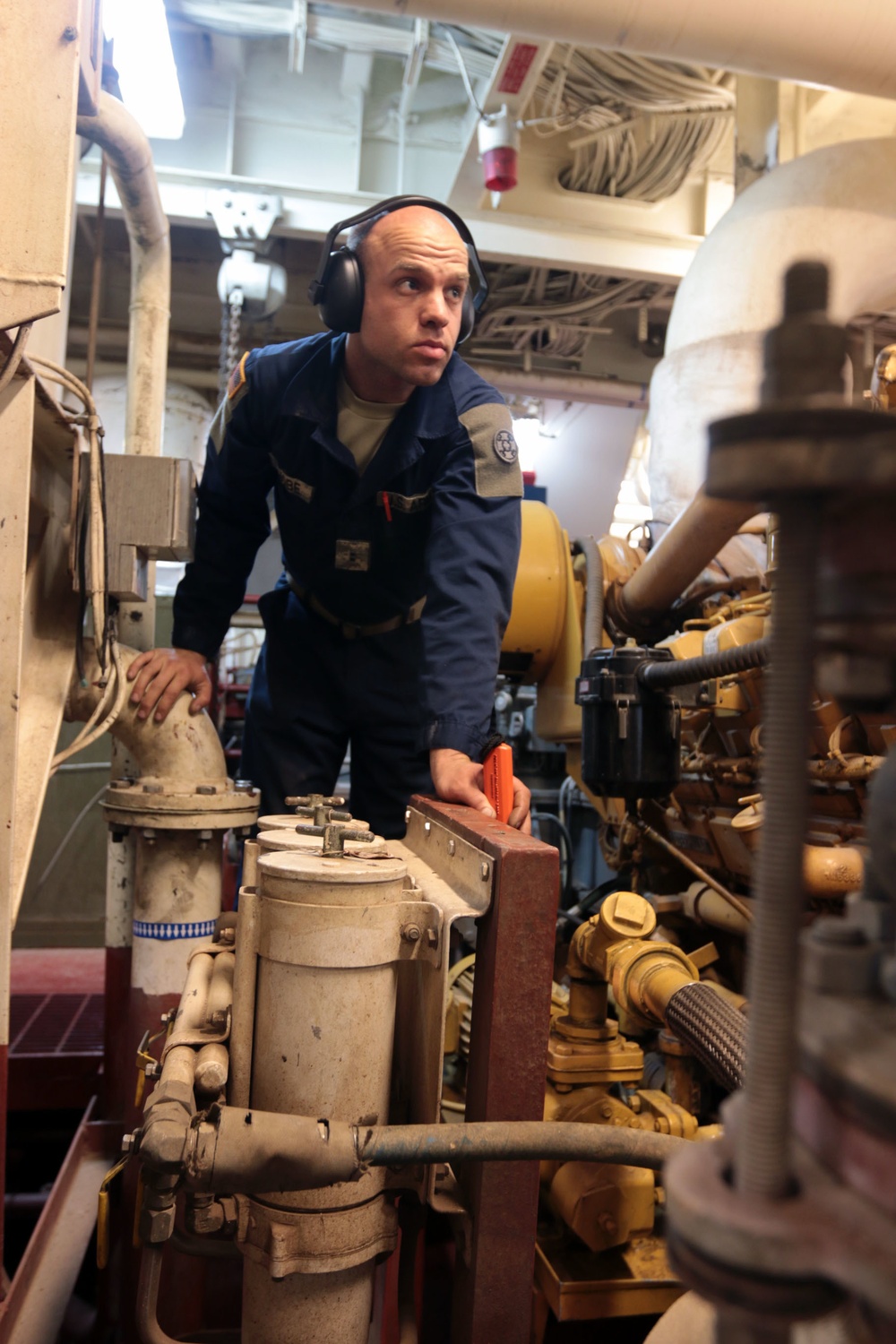 Engine room crew keeps ship's 'heart' beating