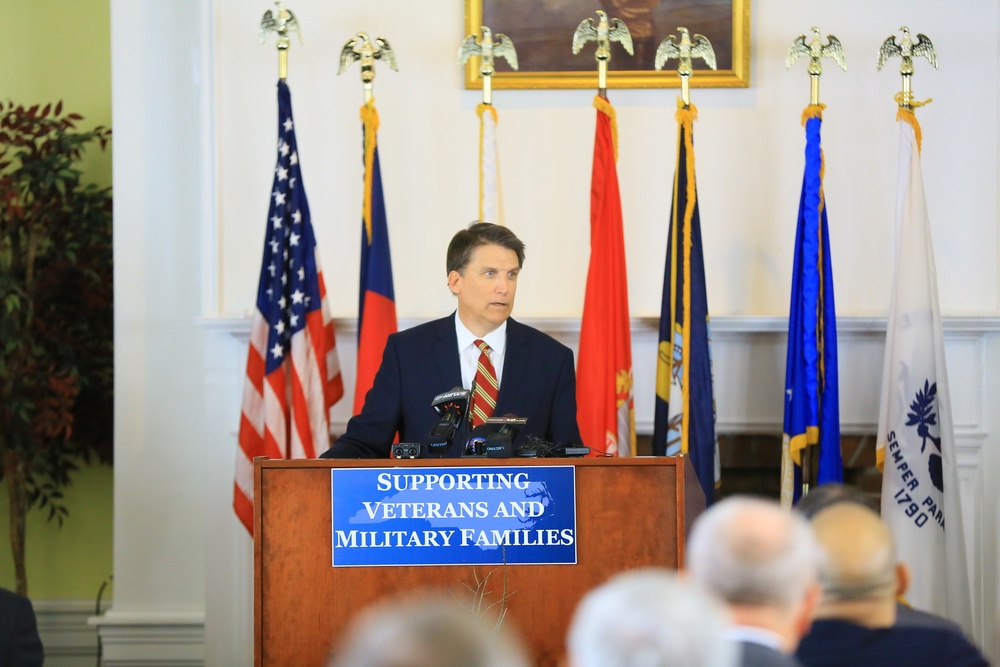 McCrory visits base, announces new veterans' initiatives