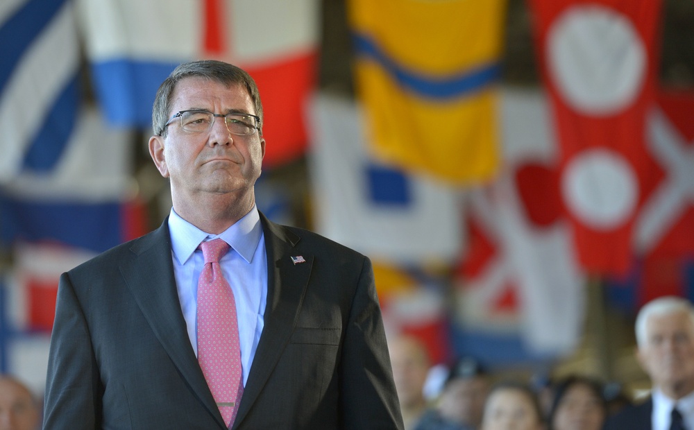 Secretary of Defense Ash Carter attends the PACOM change-of-command