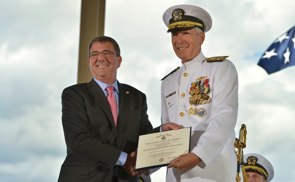 Secretary of Defense Ash Carter attends the PACOM change-of-command