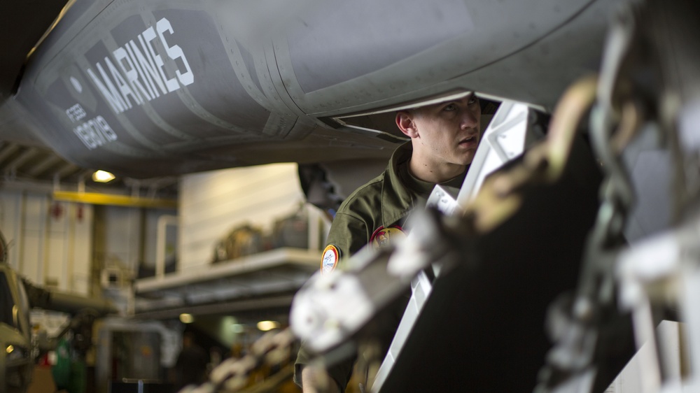 Marine Corps Aircraft Maintainers keep Lightning II in the sky during OT-1