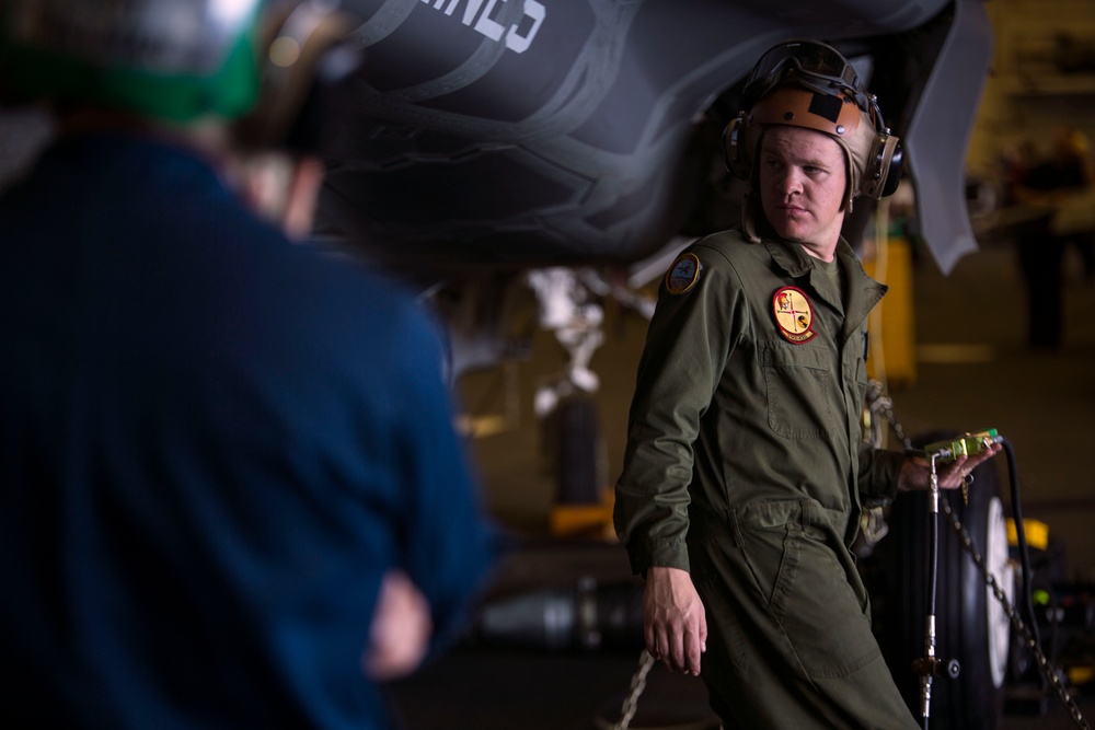 Marine Corps Aircraft Maintainers keep Lightning II in the sky during OT-1