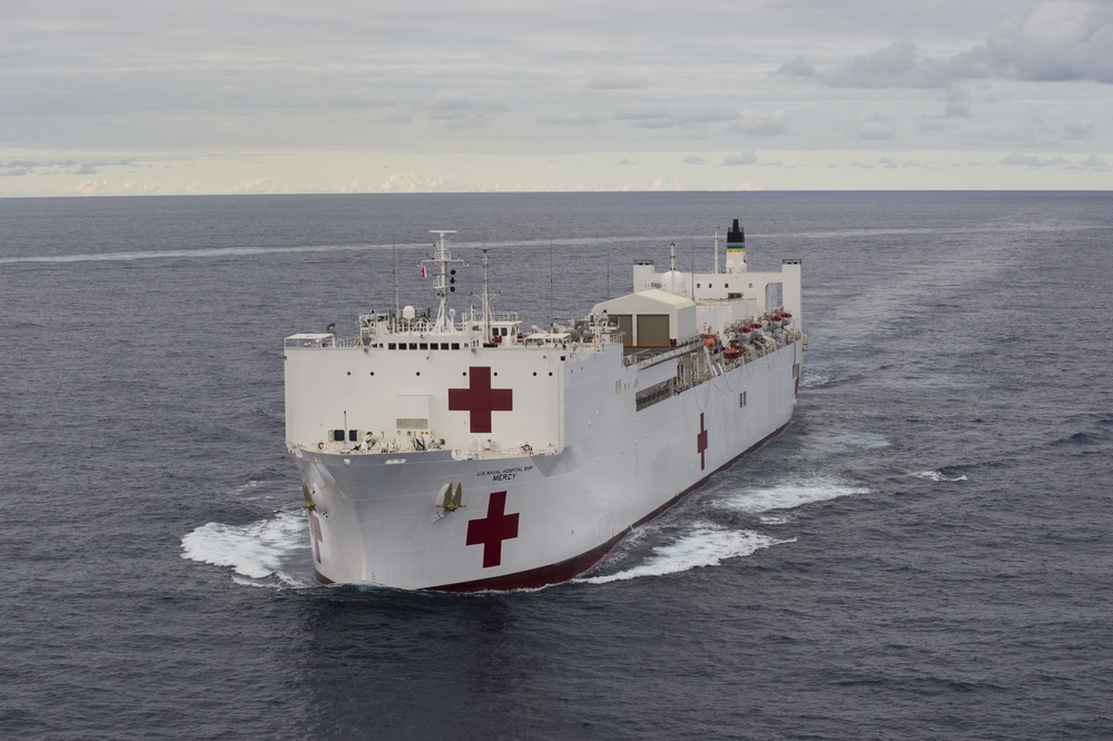 The Military Sealift Command hospital ship USNS Mercy (T-AH 19) participates in Pacific Partnership 2015