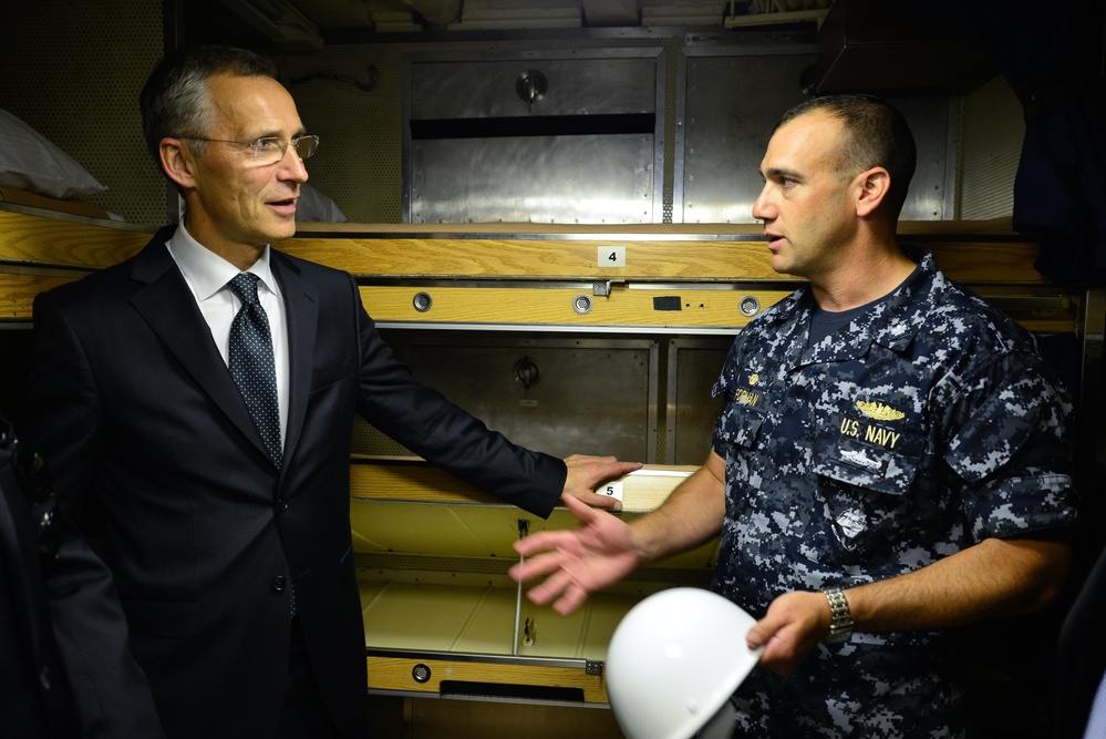 NATO secretary general visits USS Alaska