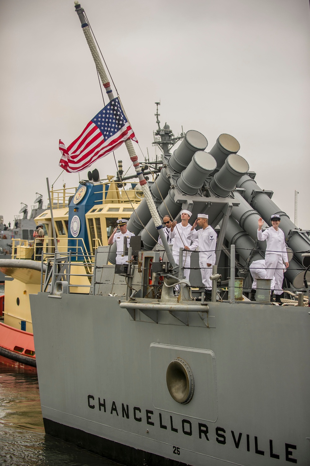 USS Chancellorsville departs