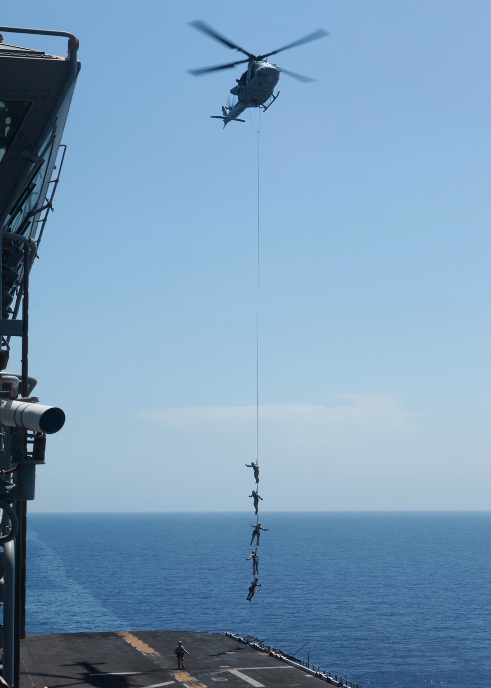 MRF conducts special patrol insertion/extraction training from a UH-1Y Huey