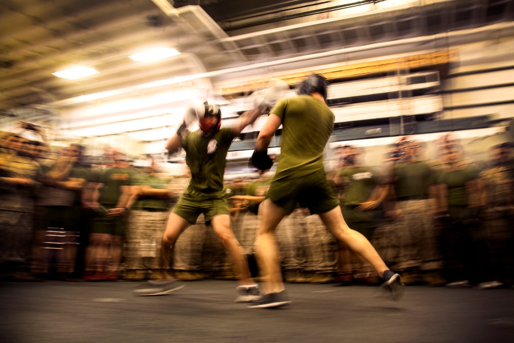Fight Night: 15th MEU Marines throw punches